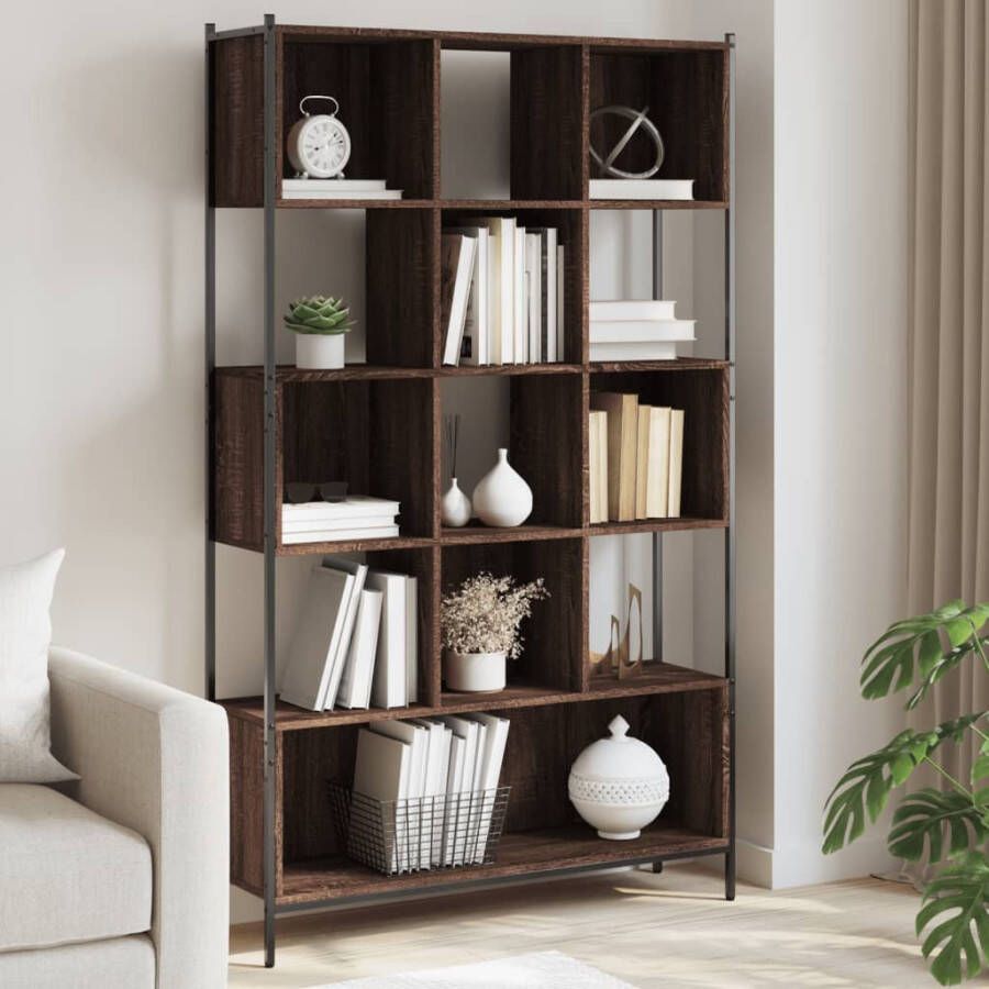 VidaXL -Boekenkast-102x28x172-cm-bewerkt-hout-bruineikenkleurig - Foto 2