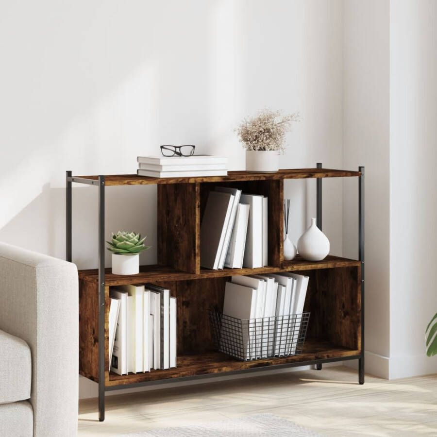 VidaXL -Boekenkast-102x28x77 5-cm-bewerkt-hout-gerookt-eikenkleurig - Foto 3