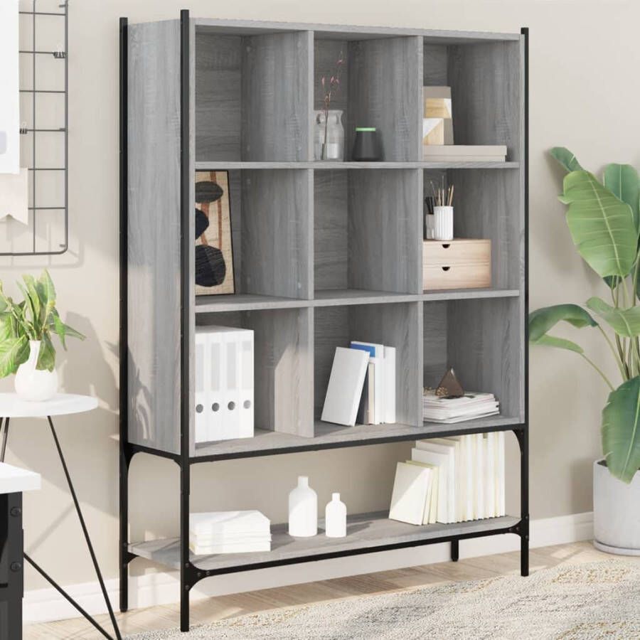 VidaXL -Boekenkast-102x30x141 5-cm-bewerkt-hout-grijs-sonoma-eikenkleur - Foto 2