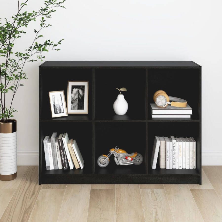 VidaXL -Boekenkast-104x33x76-cm-massief-grenenhout-zwart