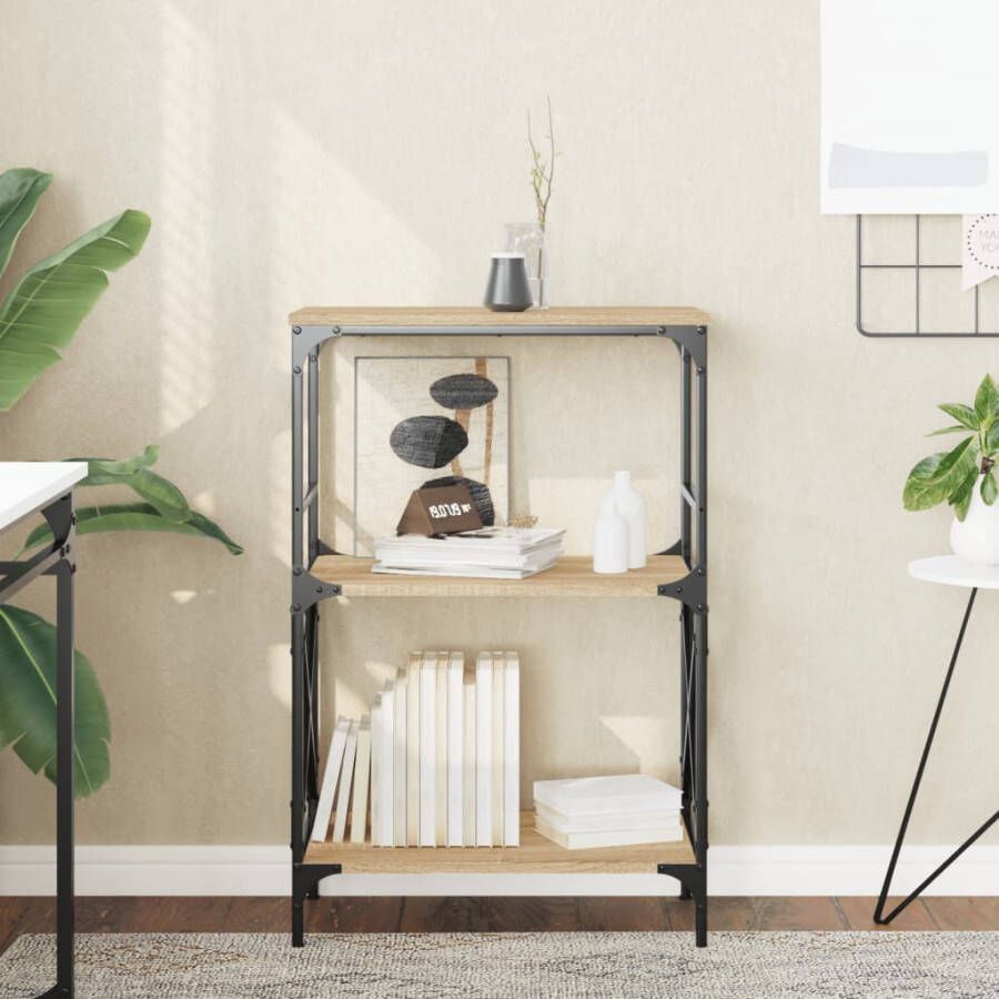 VidaXL -Boekenkast-3-laags-59x35x90 5-cm-bewerkt-hout-sonoma-eiken - Foto 2