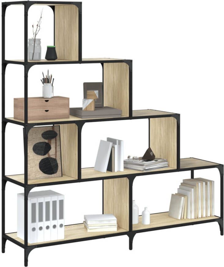 VidaXL -Boekenkast-4-laags-139x33 5x149-cm-bewerkt-hout-sonoma-eiken - Foto 4