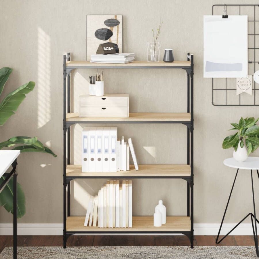 VidaXL -Boekenkast-4-laags-80x30x120-cm-bewerkt-hout-sonoma-eikenkleur