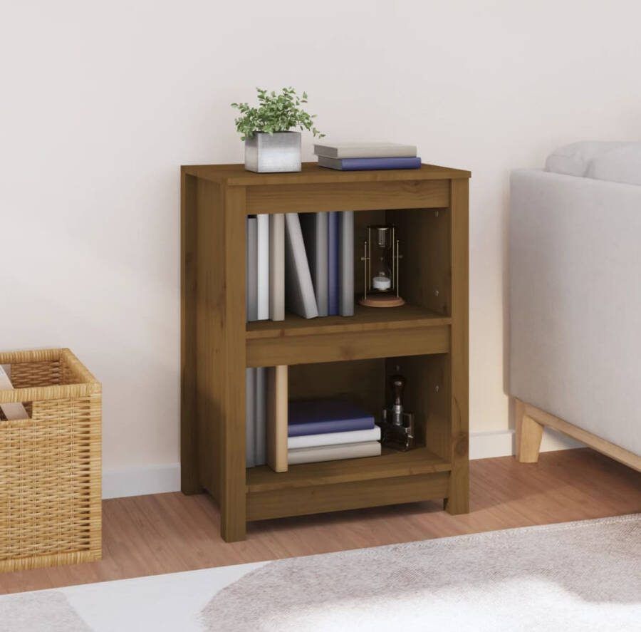 VidaXL -Boekenkast-50x35x68-cm-massief-grenenhout-honingbruin - Foto 2