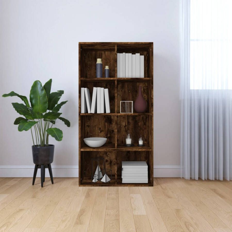 VidaXL -Boekenkast-66x30x130-cm-bewerkt-hout-gerookt-eikenkleurig - Foto 2