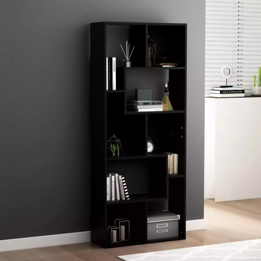 VidaXL Prolenta Premium Boekenkast 67x24x161 cm spaanplaat zwart - Foto 3