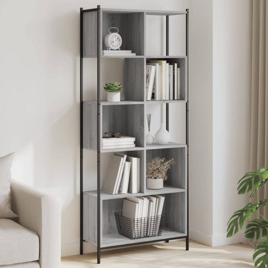 VidaXL -Boekenkast-72x28x172-cm-bewerkt-hout-grijs-sonoma-eikenkleurig - Foto 2