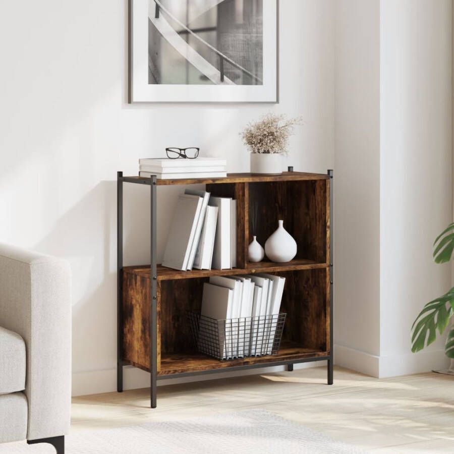 VidaXL -Boekenkast-72x28x77 5-cm-bewerkt-hout-gerookt-eikenkleurig - Foto 2