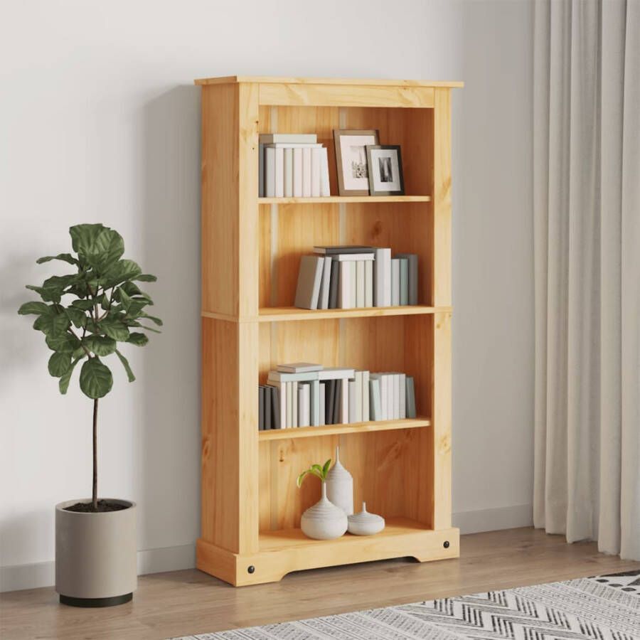 VidaXL -Boekenkast-grenenhout-met-4-planken-Corona-stijl-81x29x150-cm - Foto 2