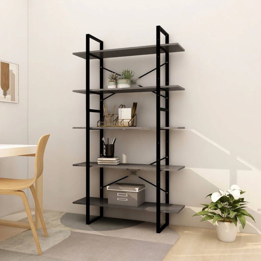 VidaXL -Boekenkast-met-5-schappen-100x30x175-cm-massief-grenenhout