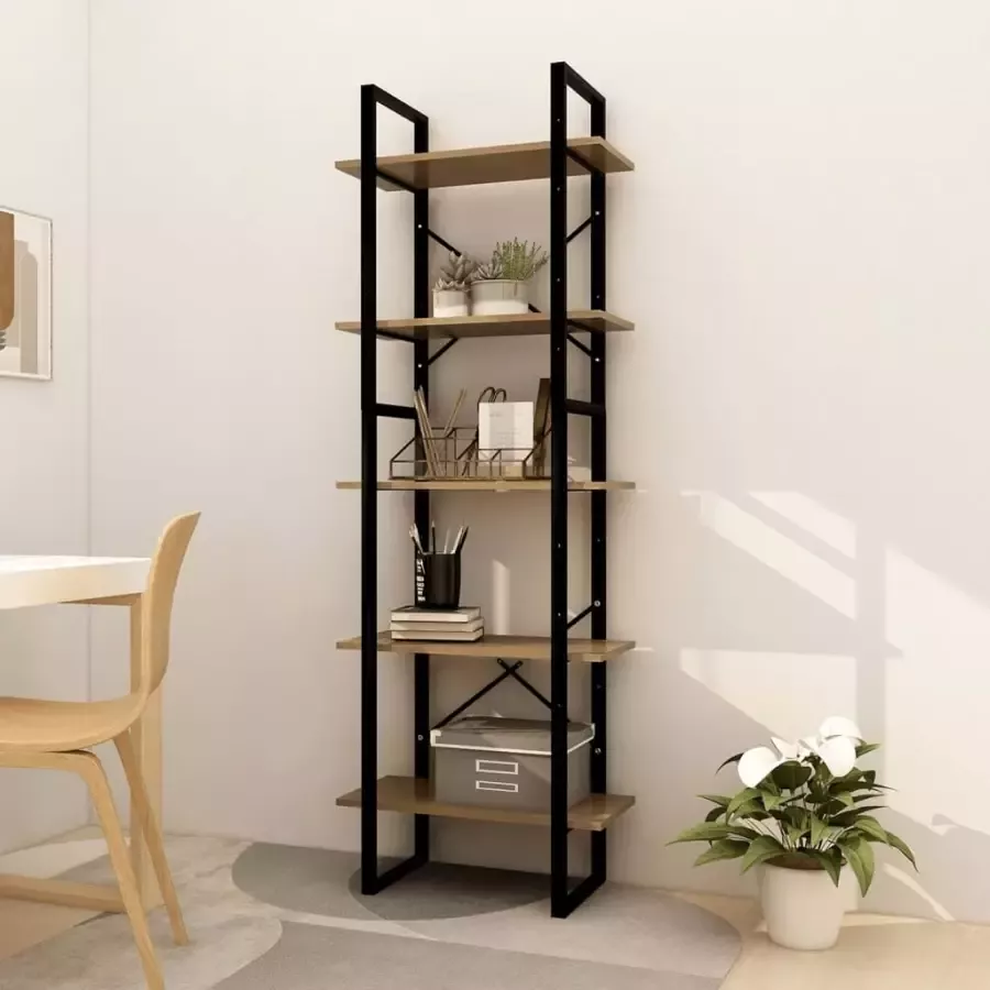 VidaXL Boekenkast met 5 schappen 60x30x175 cm grenenhout bruin - Foto 1