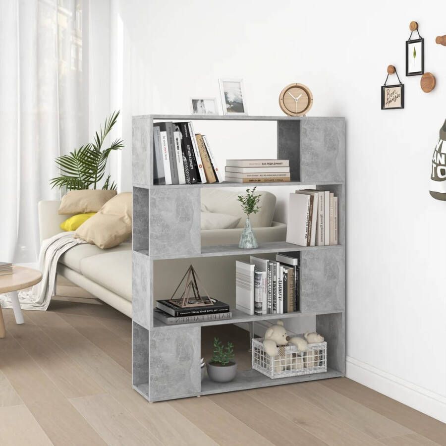 VidaXL -Boekenkast kamerscherm-100x24x124-cm-betongrijs - Foto 2