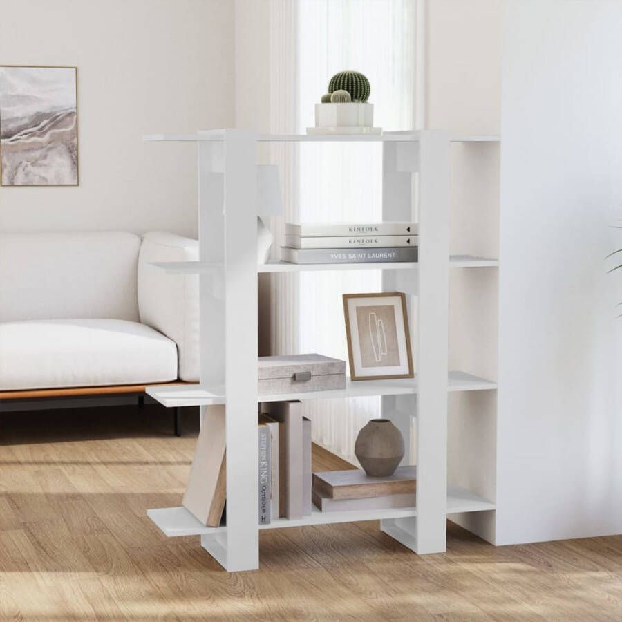 VidaXL Boekenkast kamerscherm 100x30x123 5 cm wit
