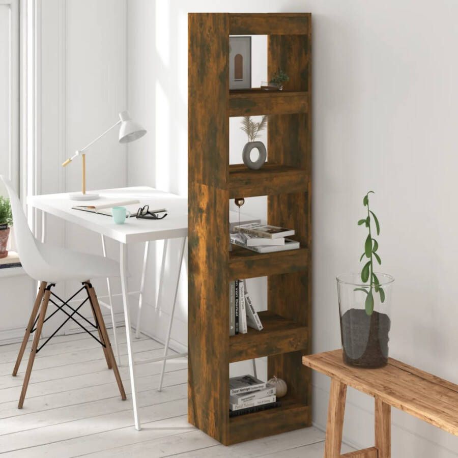 VidaXL -Boekenkast kamerscherm-40x30x166-cm-gerookt-eikenkleurig - Foto 2