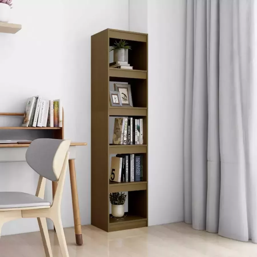 VidaXL -Boekenkast kamerscherm-40x30x167 5-cm-grenenhout-honingbruin
