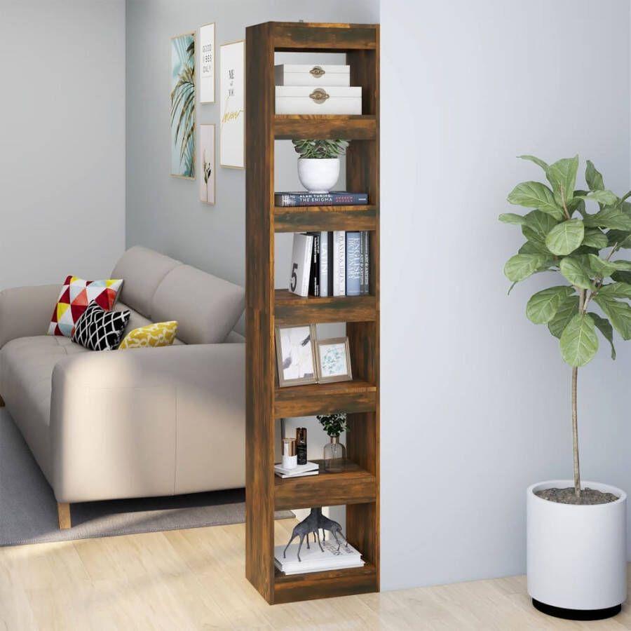 VidaXL -Boekenkast kamerscherm-40x30x198-cm-gerookt-eikenkleurig - Foto 2