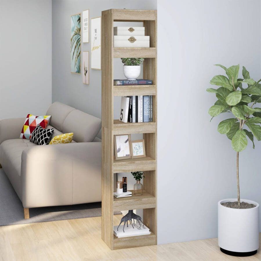 VidaXL -Boekenkast kamerscherm-40x30x198-cm-sonoma-eikenkleurig