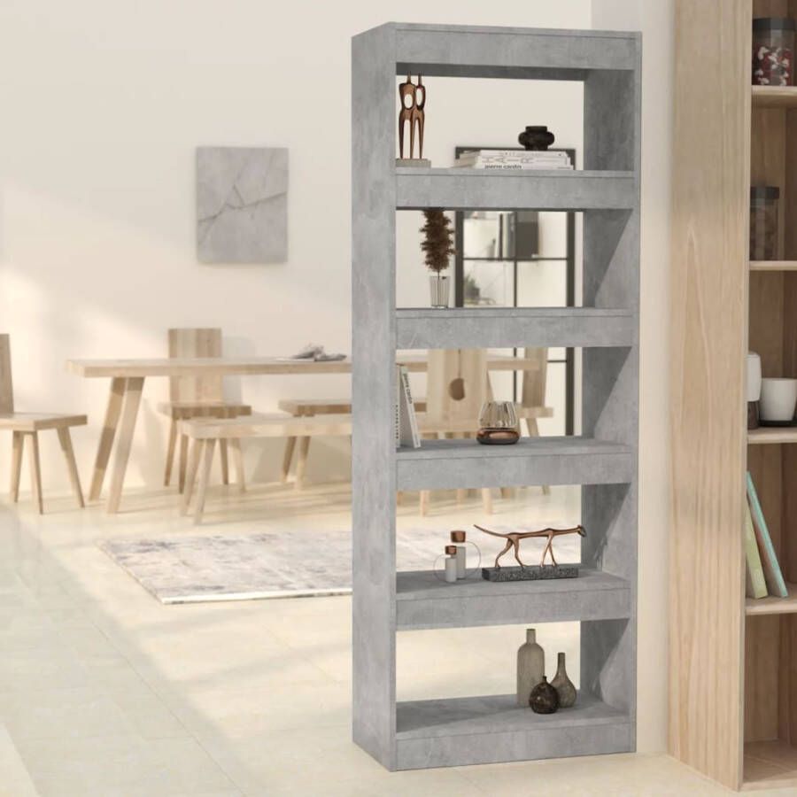 VidaXL -Boekenkast kamerscherm-60x30x166-cm-bewerkt-hout-betongrijs