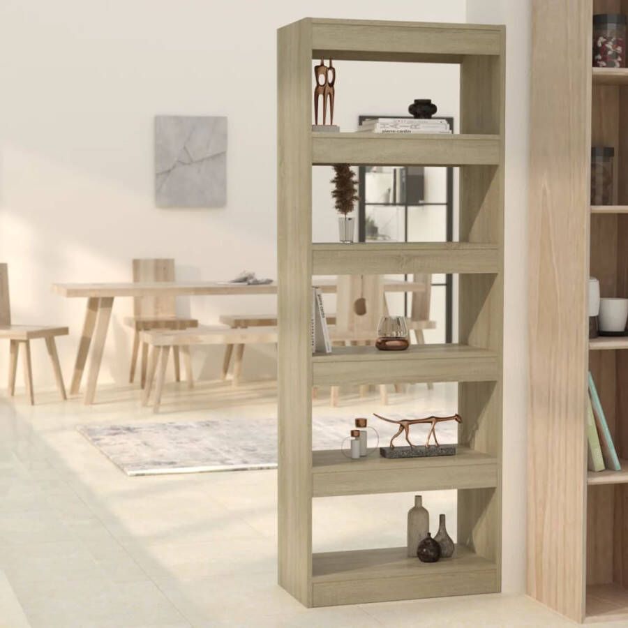 VidaXL -Boekenkast kamerscherm-60x30x166-cm-bewerkt-hout-sonoma-eiken - Foto 2