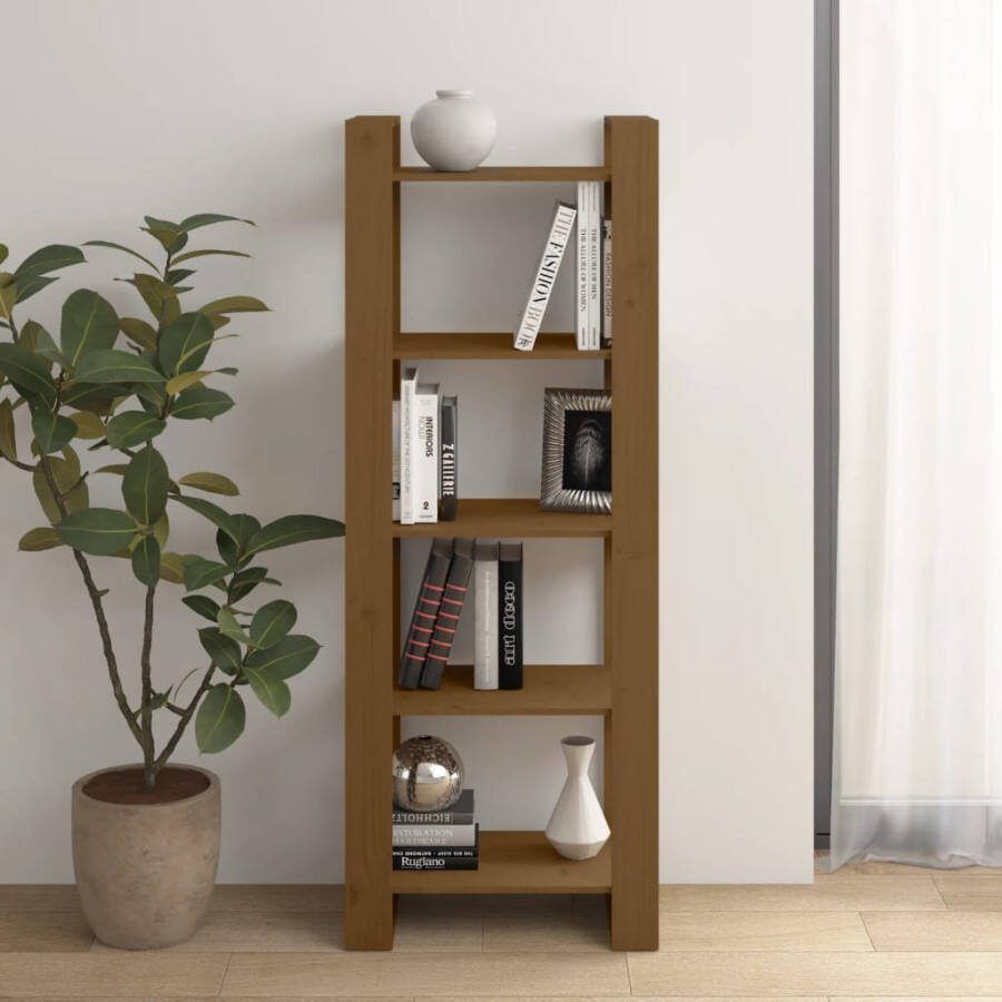 VidaXL -Boekenkast kamerscherm-60x35x160-cm-massief-hout-honingbruin