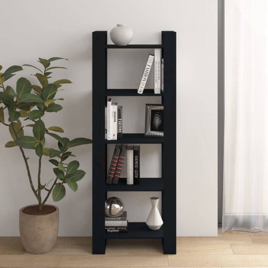 VidaXL -Boekenkast kamerscherm-60x35x160-cm-massief-hout-zwart