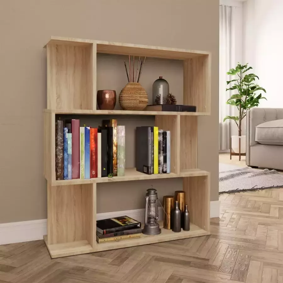 VidaXL -Boekenkast kamerscherm-80x24x96-cm-bewerkt-hout-sonoma-eiken - Foto 4