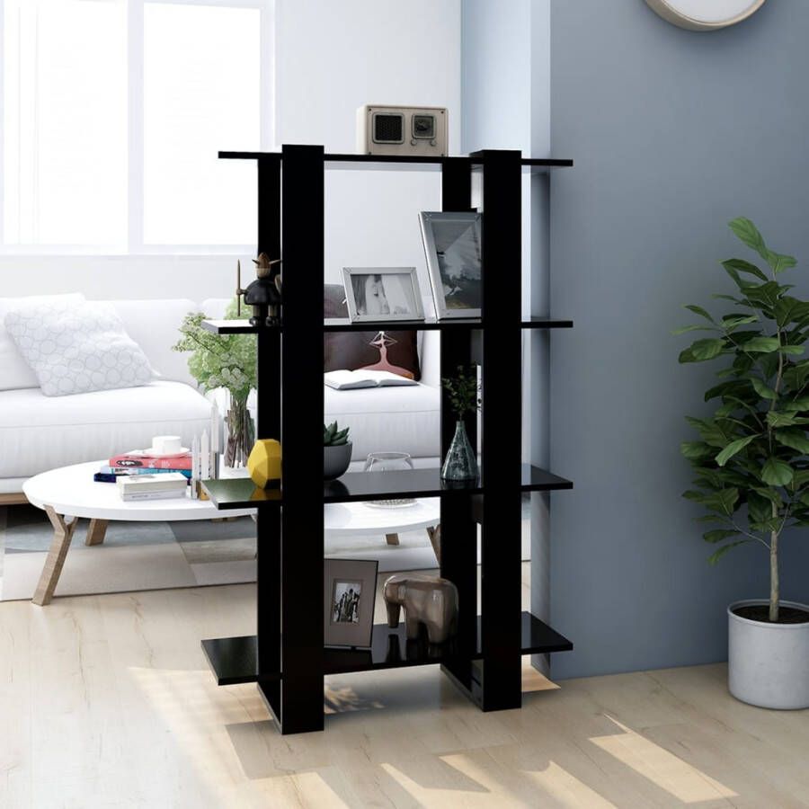VidaXL Boekenkast kamerscherm 80x30x123 5 cm zwart