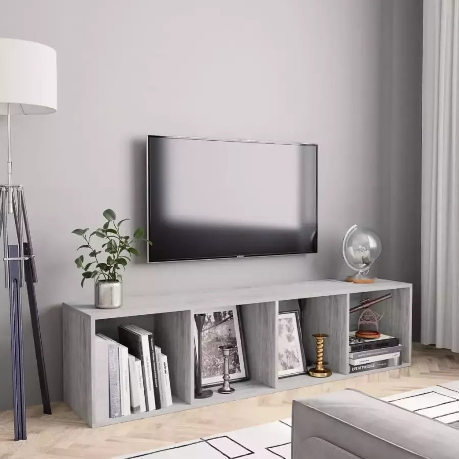 VidaXL Boekenkast tv-meubel 143x30x36 cm betongrijs - Foto 3