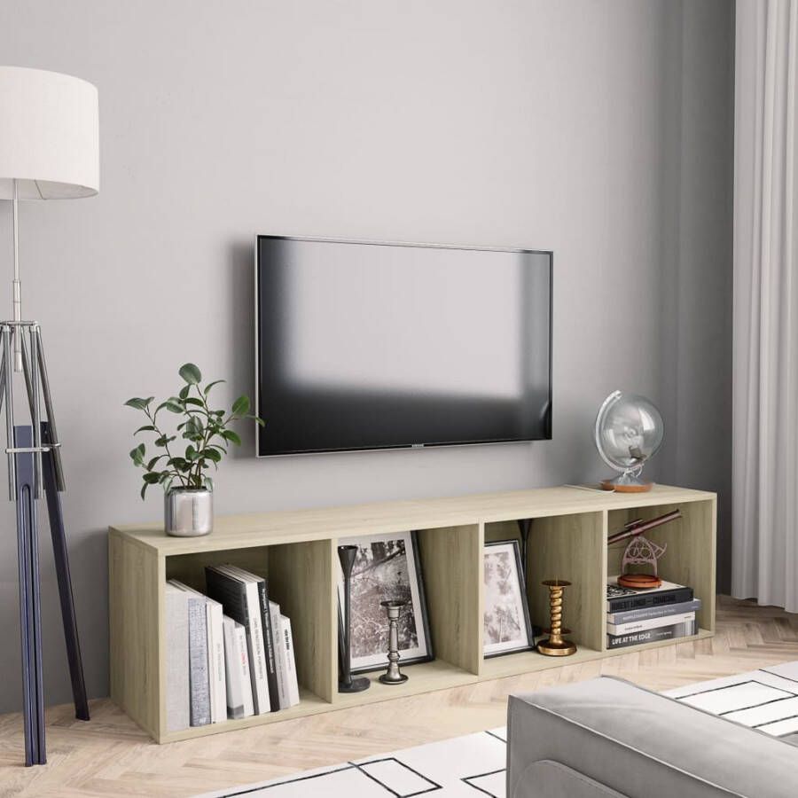 VIDAXL Boekenkast tv-meubel 143x30x36 cm sonoma eikenkleurig - Foto 3