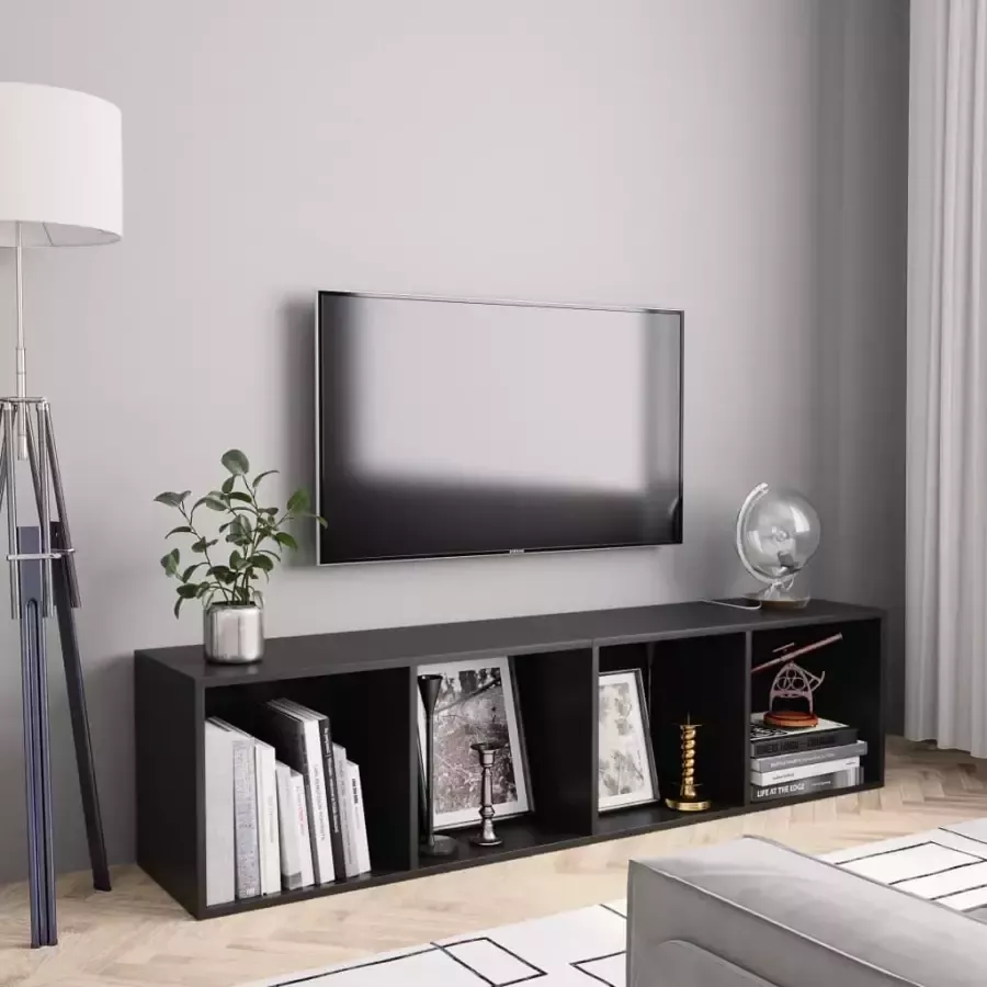 VIDAXL Boekenkast tv-meubel 143x30x36 cm zwart - Foto 3