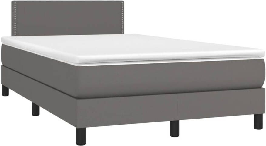 VidaXL -Boxspring-met-matras-en-LED-kunstleer-grijs-120x190-cm - Foto 3