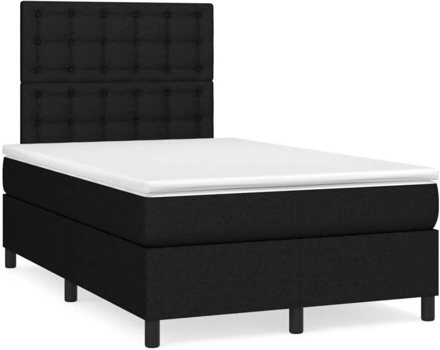 Vida XL Boxspring met matras en LED stof zwart 120x190 cm SKU: V3270220 - Foto 2