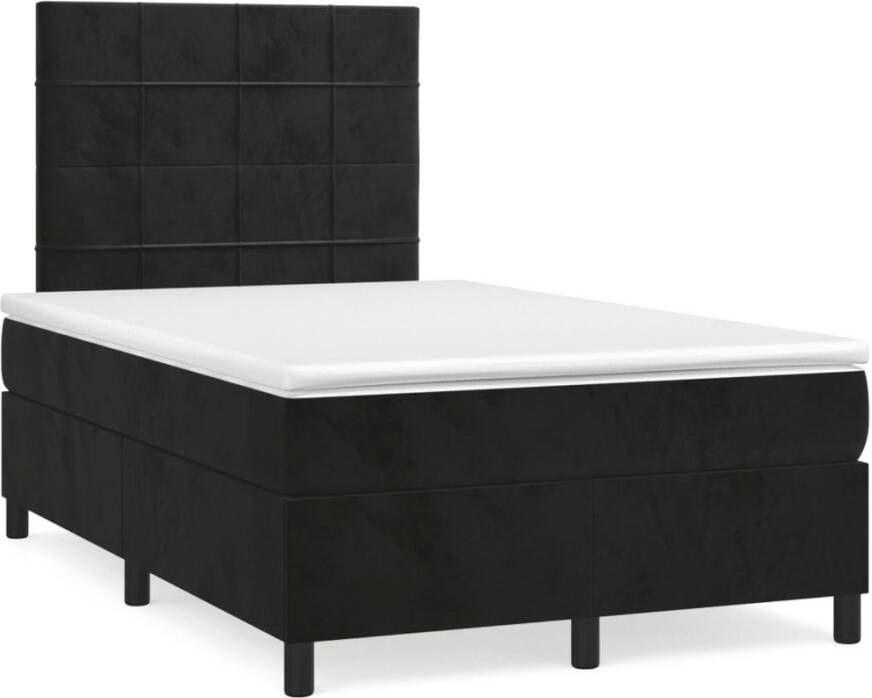 VidaXL -Boxspring-met-matras-fluweel-zwart-120x190-cm - Foto 3