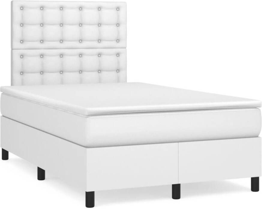 VidaXL -Boxspring-met-matras-kunstleer-wit-120x190-cm - Foto 7