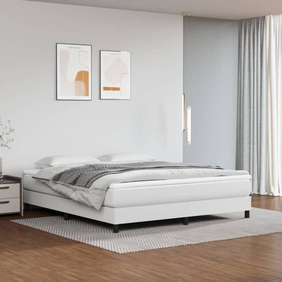 VidaXL -Boxspring-met-matras-kunstleer-wit-180x200-cm