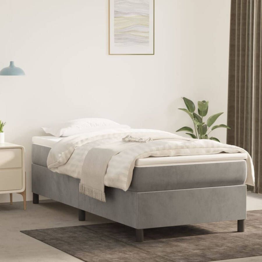 VidaXL Bedframe zonder matras 100x200 cm fluweel lichtgrijs