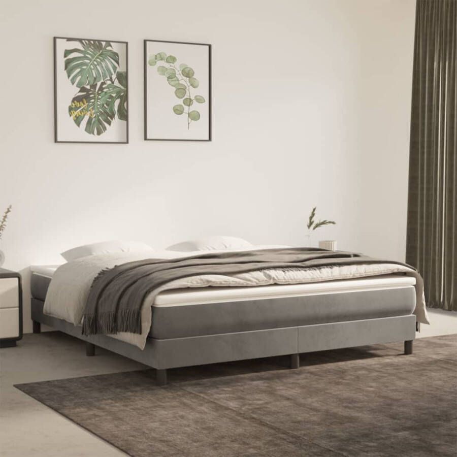 VidaXL Bedframe zonder matras 160x200 cm fluweel lichtgrijs