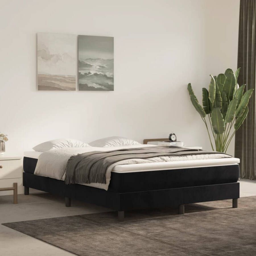 VidaXL Bedframe zonder matras 140x200 cm fluweel zwart