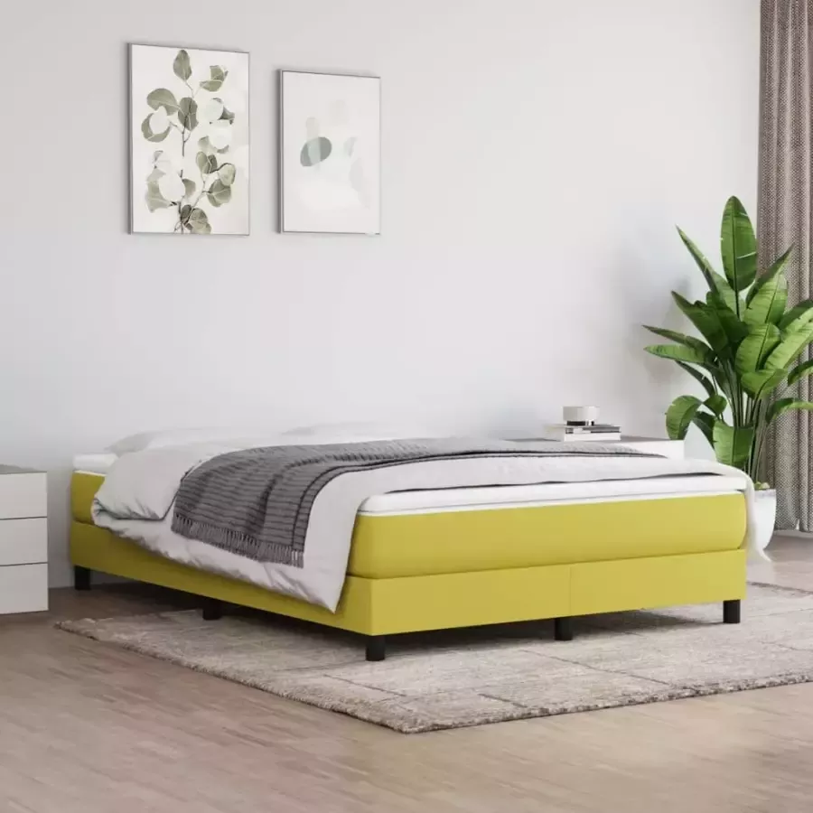 VidaXL Bedframe zonder matras 140x200 cm stof groen