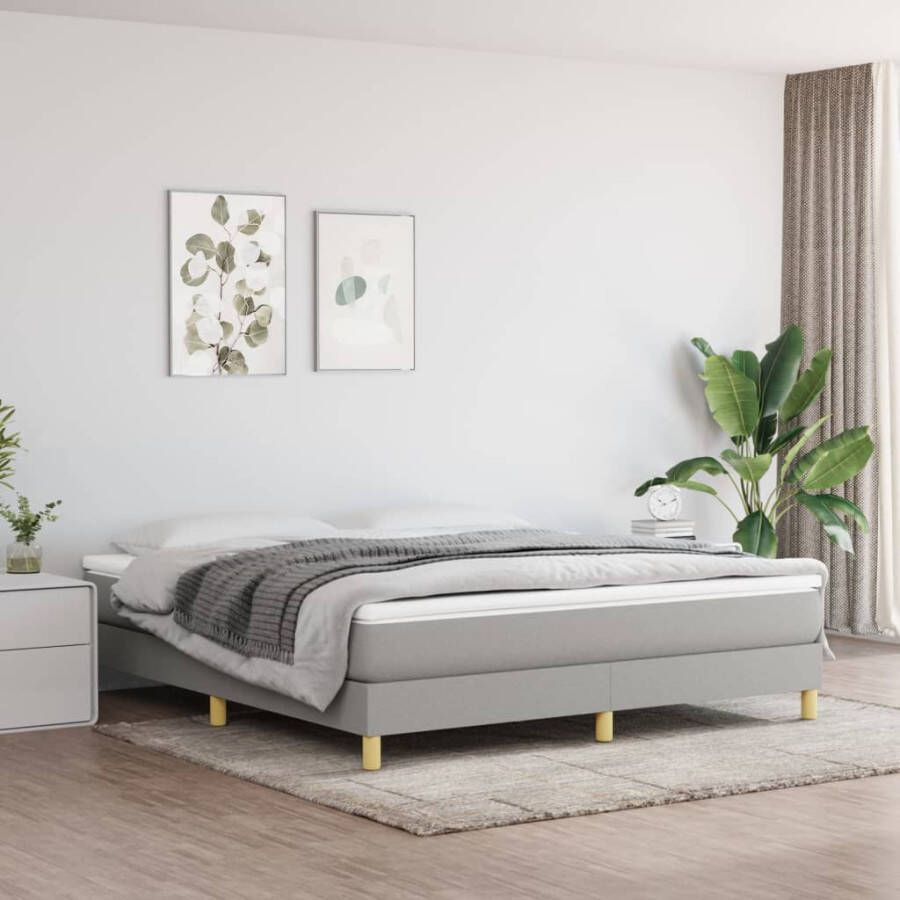 VidaXL Bedframe zonder matras stof lichtgrijs 180x200 cm
