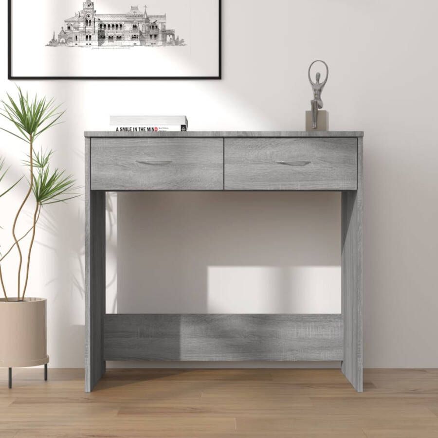 VidaXL -Bureau-80x40x75-cm-bewerkt-hout-grijs-sonoma-eikenkleurig