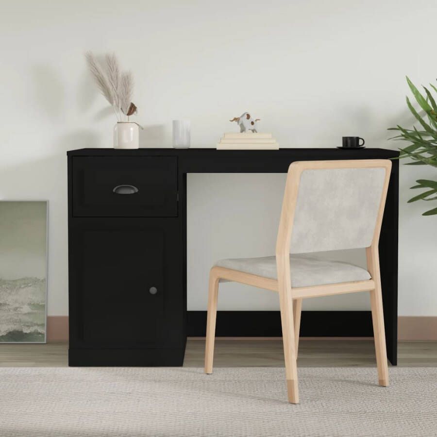 VidaXL -Bureau-met-lade-115x50x75-cm-bewerkt-hout-zwart