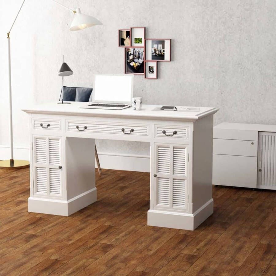 VidaXL -Bureau-ministre-wit-140x48x80-cm - Foto 3