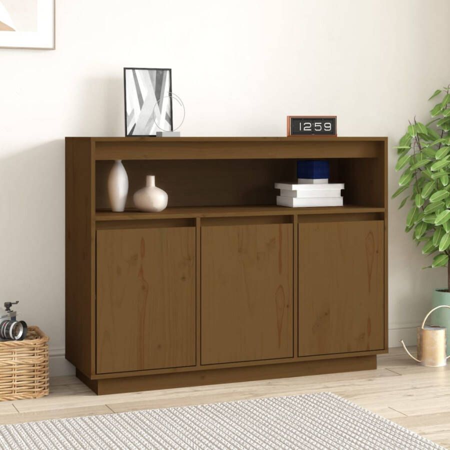 VidaXL -Dressoir-104 5x34x80-cm-massief-grenenhout-honingbruin