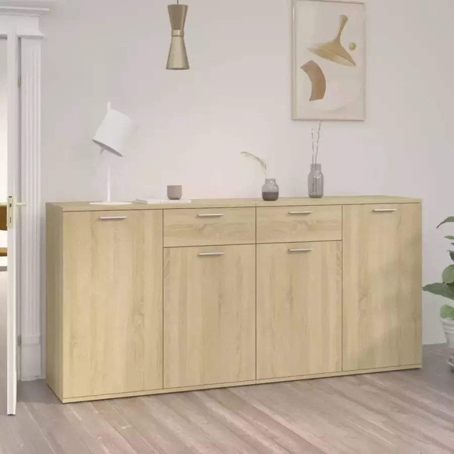 VidaXL Dressoir 160x36x75 cm bewerkt hout sonoma eikenkleurig - Foto 3