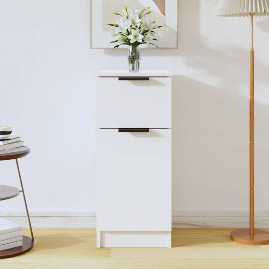 VidaXL -Dressoir-30x30x70-cm-bewerkt-hout-hoogglans-wit - Foto 2