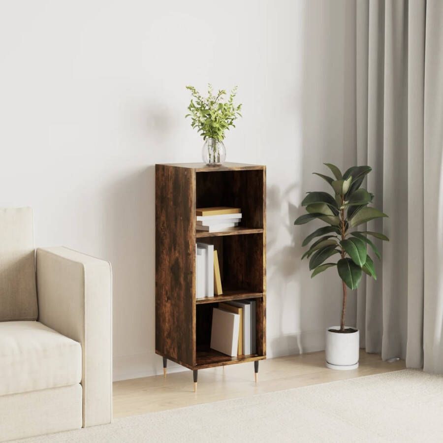 VidaXL -Dressoir-34 5x32 5x90-cm-bewerkt-hout-gerookt-eikenkleurig - Foto 3