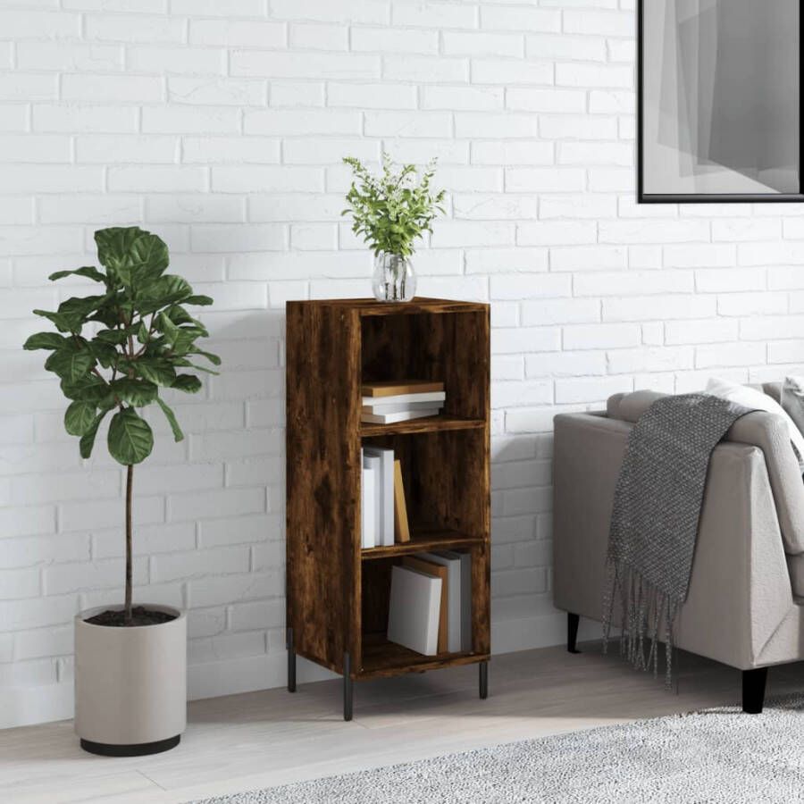 VidaXL -Dressoir-34 5x32 5x90-cm-bewerkt-hout-gerookt-eikenkleurig - Foto 2