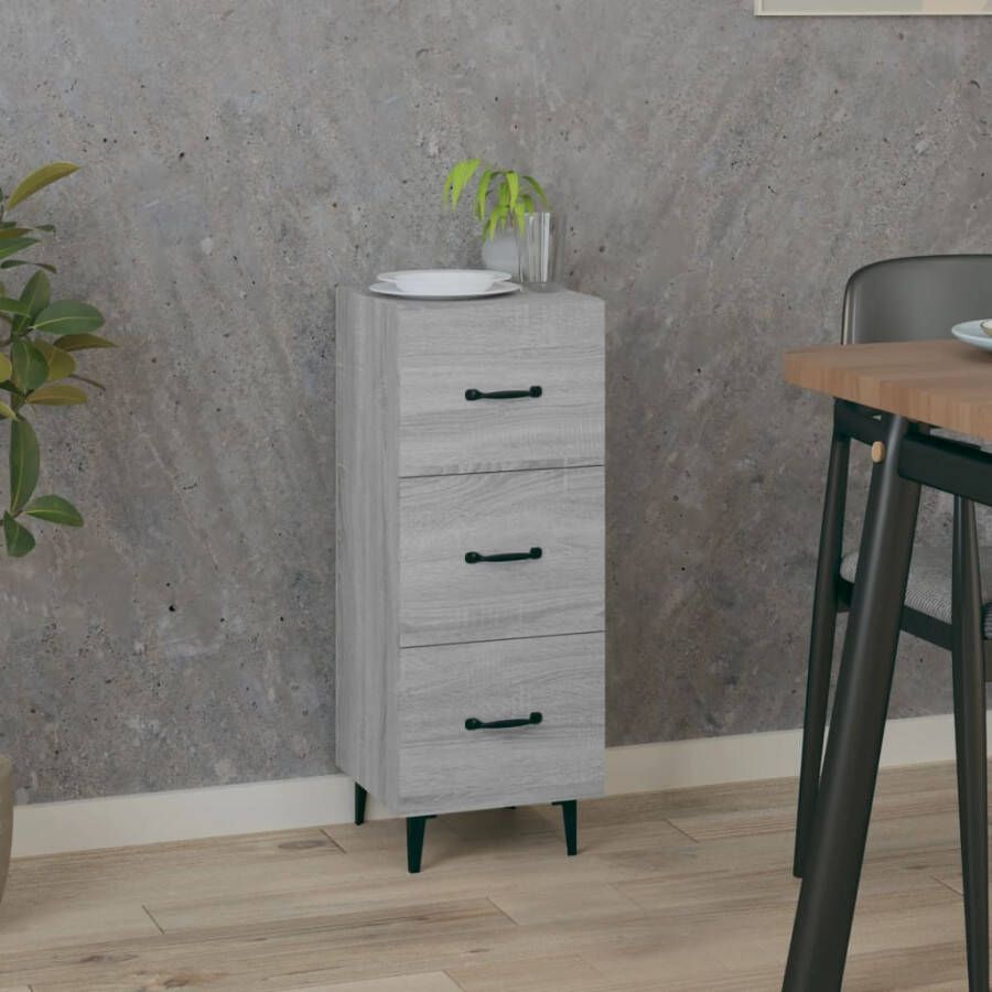 VidaXL -Dressoir-34 5x34x90-cm-bewerkt-hout-grijs-sonoma-eikenkleurig