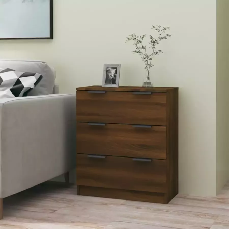 VidaXL -Dressoir-60x30x70-cm-bewerkt-hout-bruineikenkleurig - Foto 2